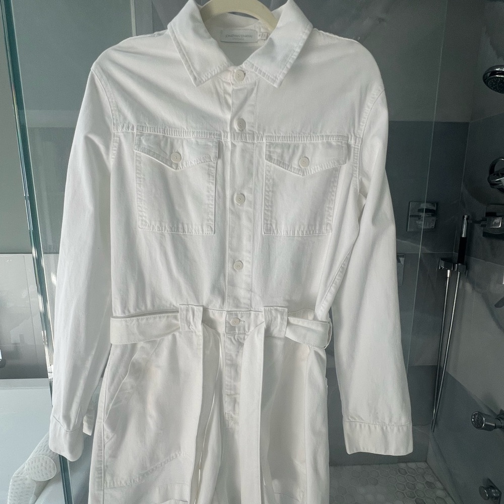 Romper Darcy Cotton Twill Cargo in White 
JONATHAN SIMKHAI STANDARD